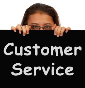 Customer Service Sign Shows Help Or Assistance